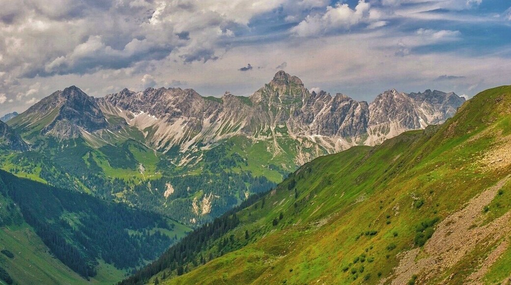 July 2016
Zimba mountain, Raetikon range, Voralberg land, Austria
The Zimba, elevation 2,645 m, is one of the most familiar mountains in the Austrian mountain range called Rätikon. Located in the hinterland of Bludenz, this horn is the landmark of Montafon valley and especially of the main village of Schruns. Three ridges and three walls emphasize the shapeliness of the form and it is referred to as the Matterhorn of Montafon.