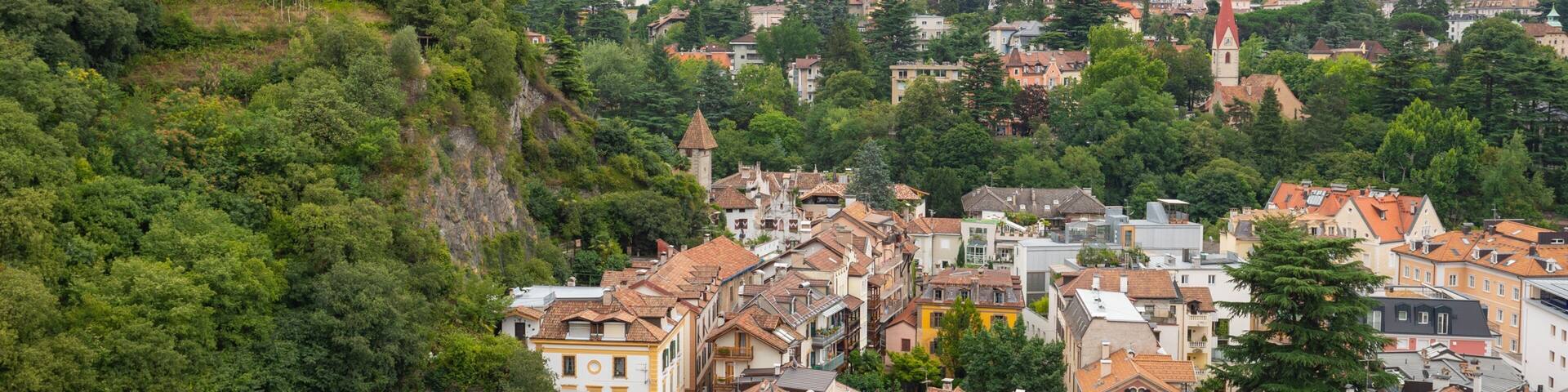 Merano Historic Center featuring landscape views and a small town or village