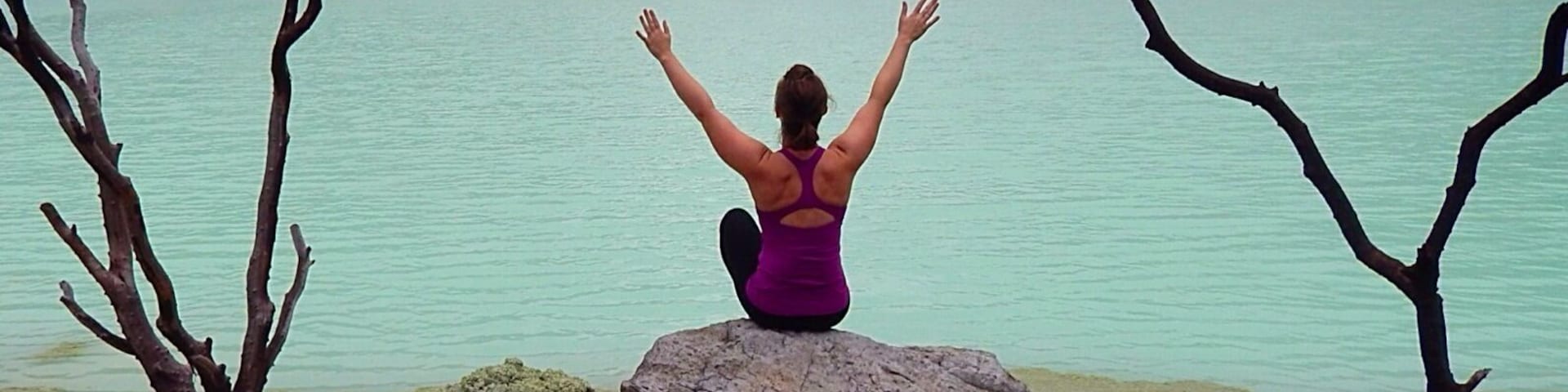Sulfur crater lake near Bandung, Indonesia