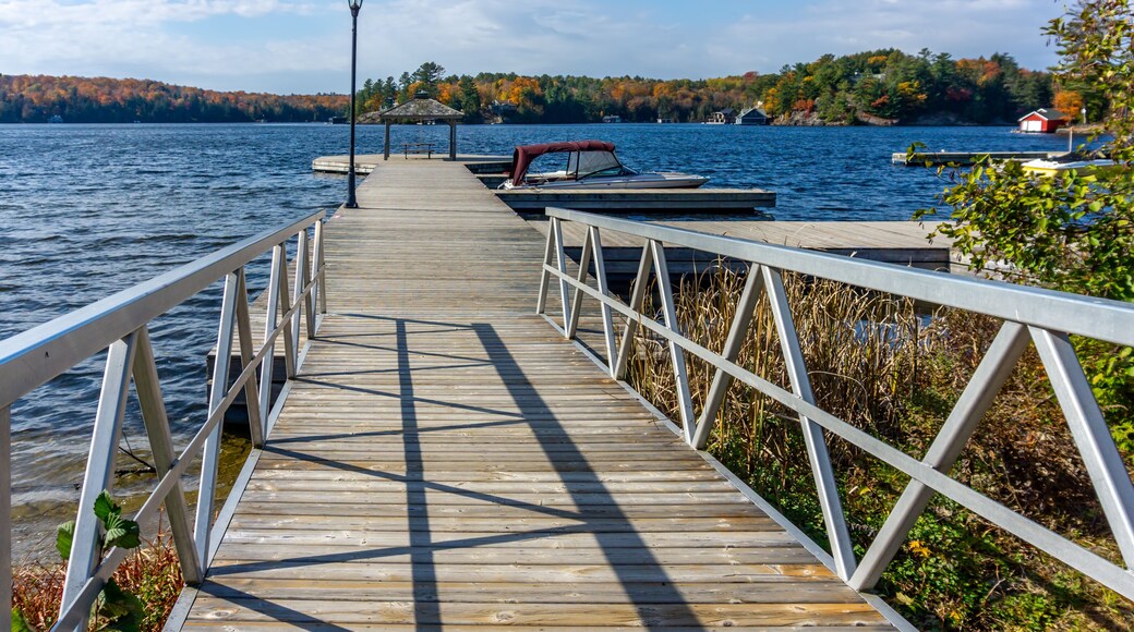Colors of autumn at Rosseau Waterfront Park, Jim Swift Drive, Rosseau, Seguin Township, Parry Sound District,.