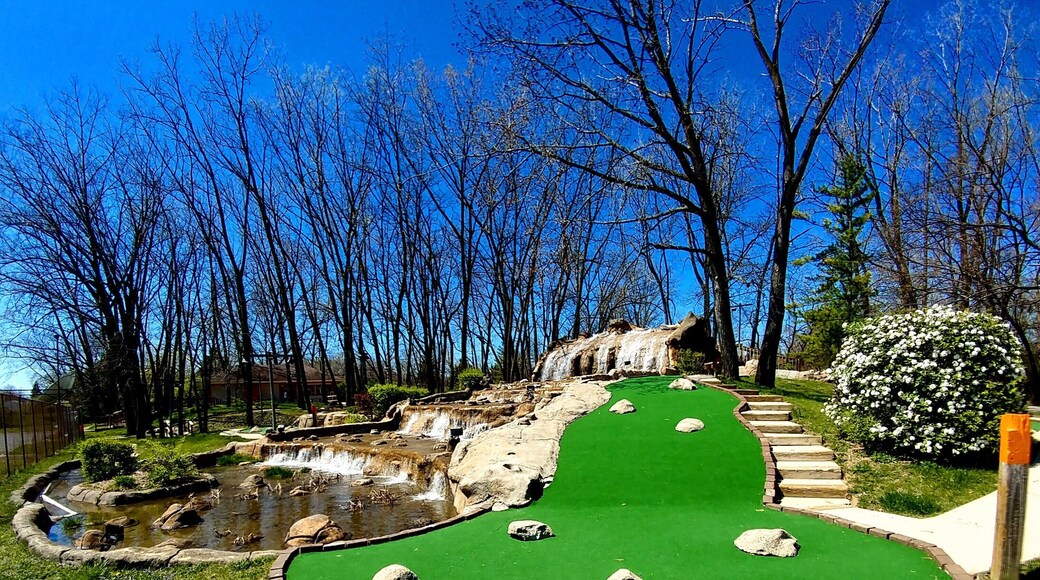 The Trails Miniature Golf Course offers two 18-hole courses nestled back in the woods with a stream that meanders through both courses. Challenging but not frustrating mini golf awaits!