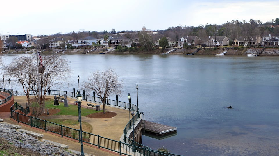 Augusta, Georgia Riverwalk scene by Savannah River