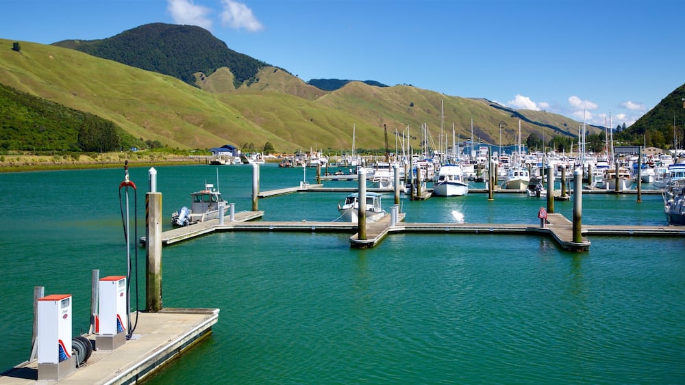 Havelock which includes mountains, a marina and boating