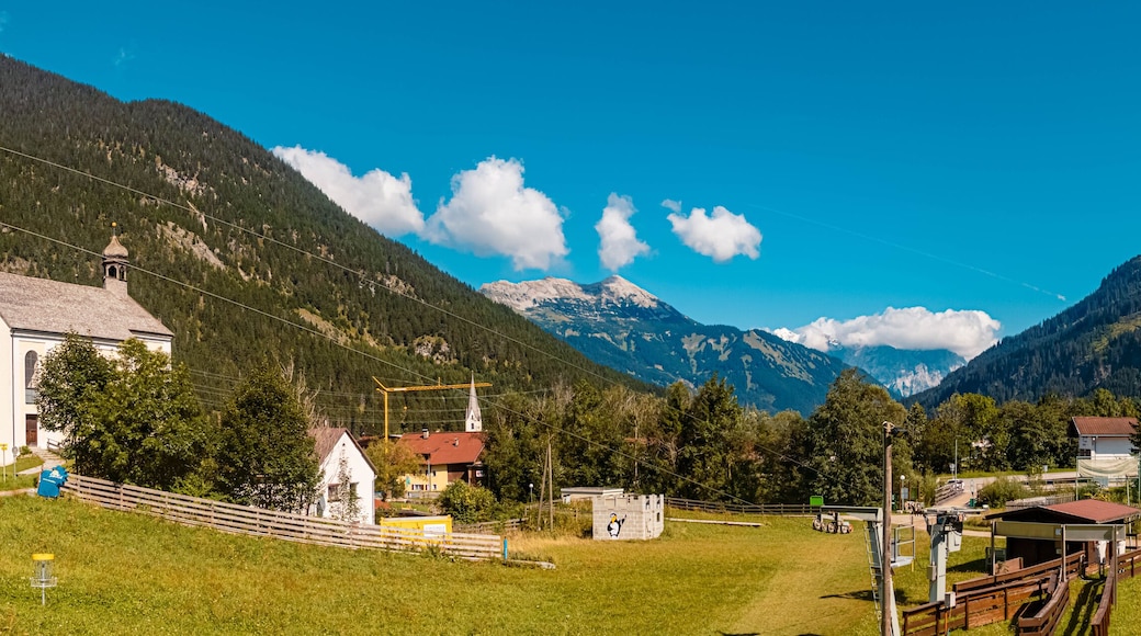 High resolution stitched panorama of a beautiful alpine summer view with the famous Zugspitze summit in the background at Bichlbach, Tyrol, Austria