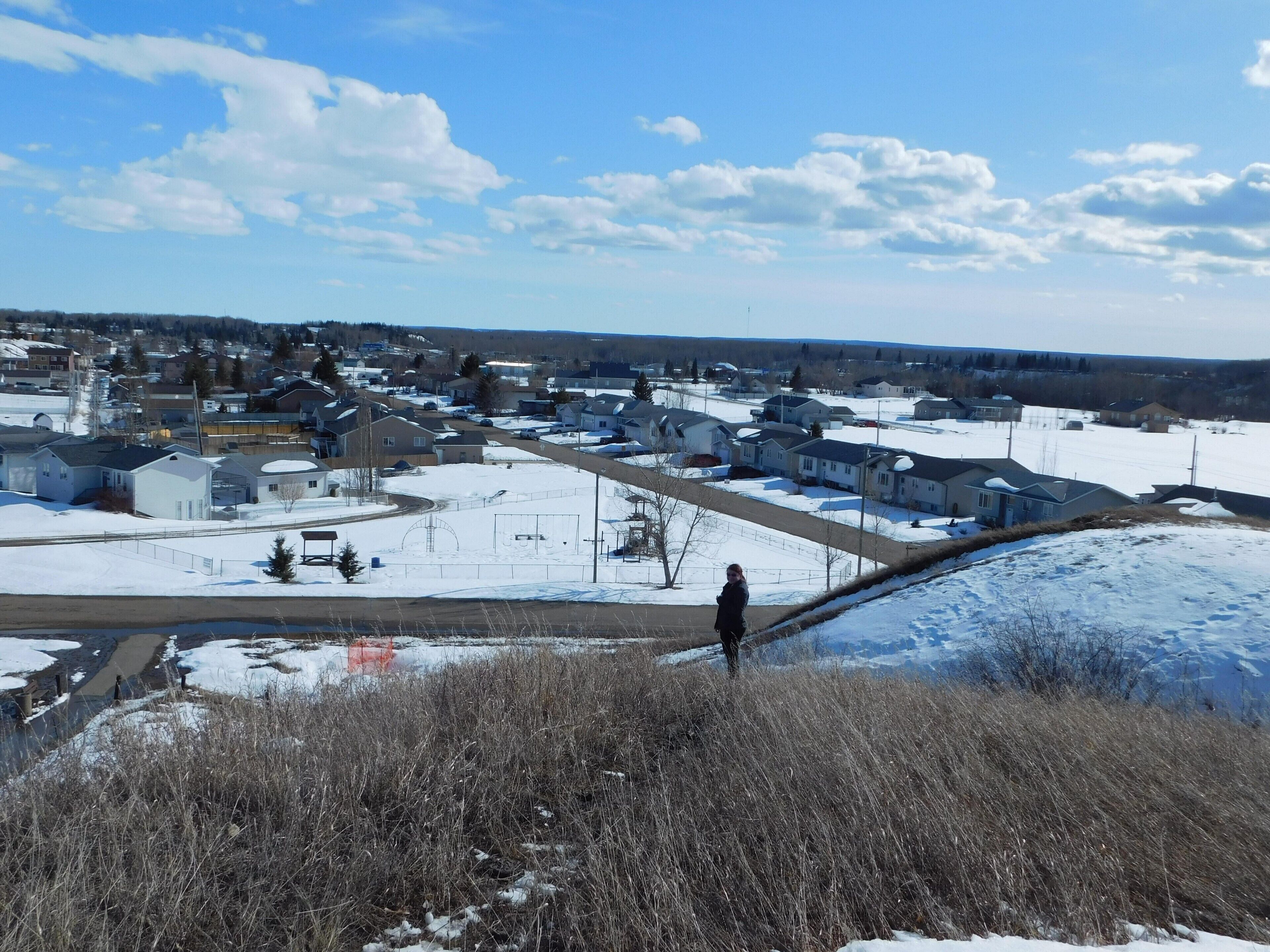A lookout point over Manning, AB.