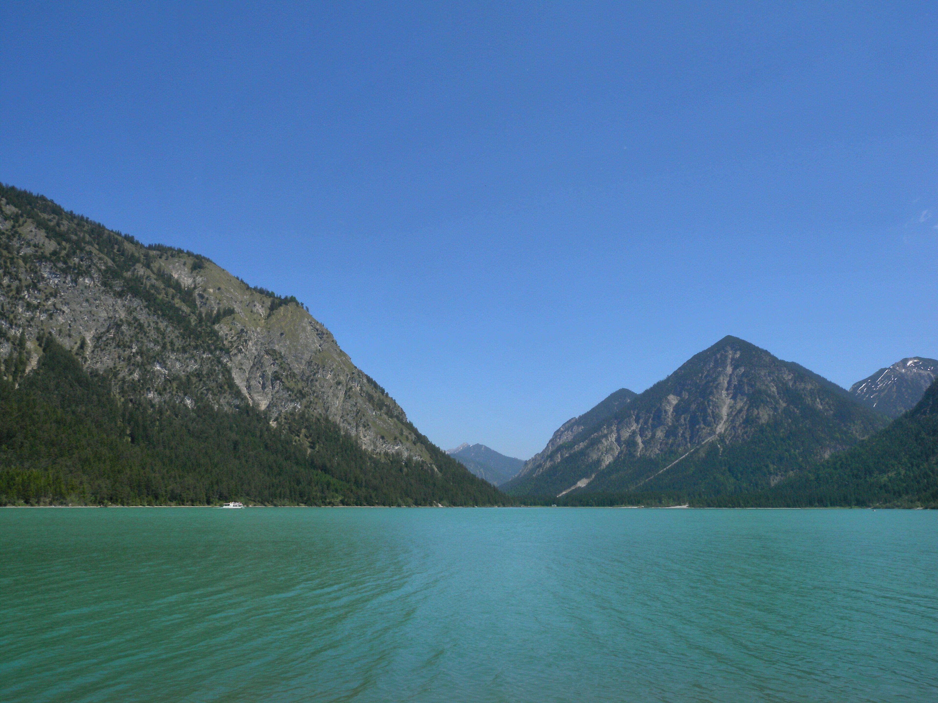 Lake Heiterwang. View at the man-made canal between this lake and the Plansee. Previously there has been a difference of 68 cm in the level of this two lakes.