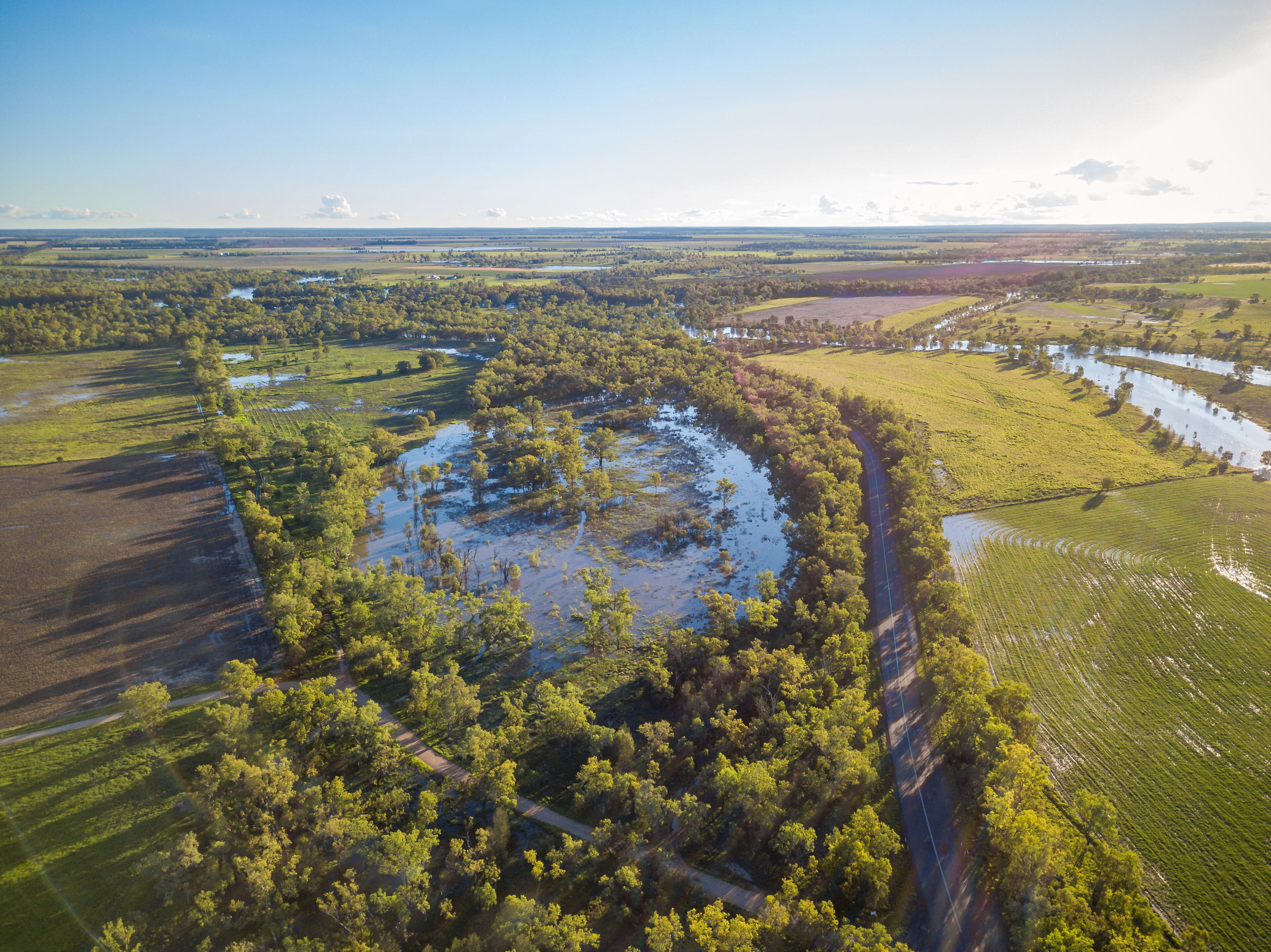 If its flooded, forget it. Rising flood waters in Chinchilla, Queensland, Australia