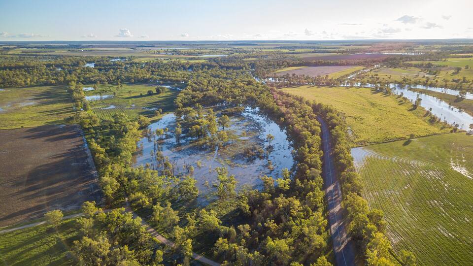 If its flooded, forget it. Rising flood waters in Chinchilla, Queensland, Australia