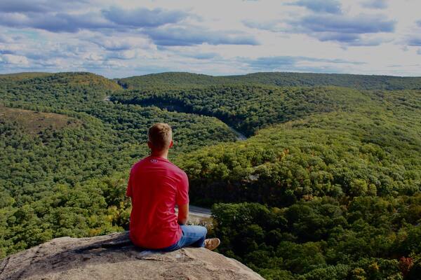 Little mountain range outside West Point. Parking lot on side of highway where one trail starts, leads you up to a couple of nice lookouts over Hudson River or landscape as seen in picture. About 2 hour hike to look around whole trail.