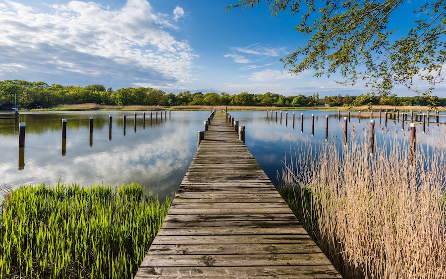 Landing stage in the port of Prerow, Mecklenburg-Western Pomerania (Mecklenburg-Vorpommern), Germany