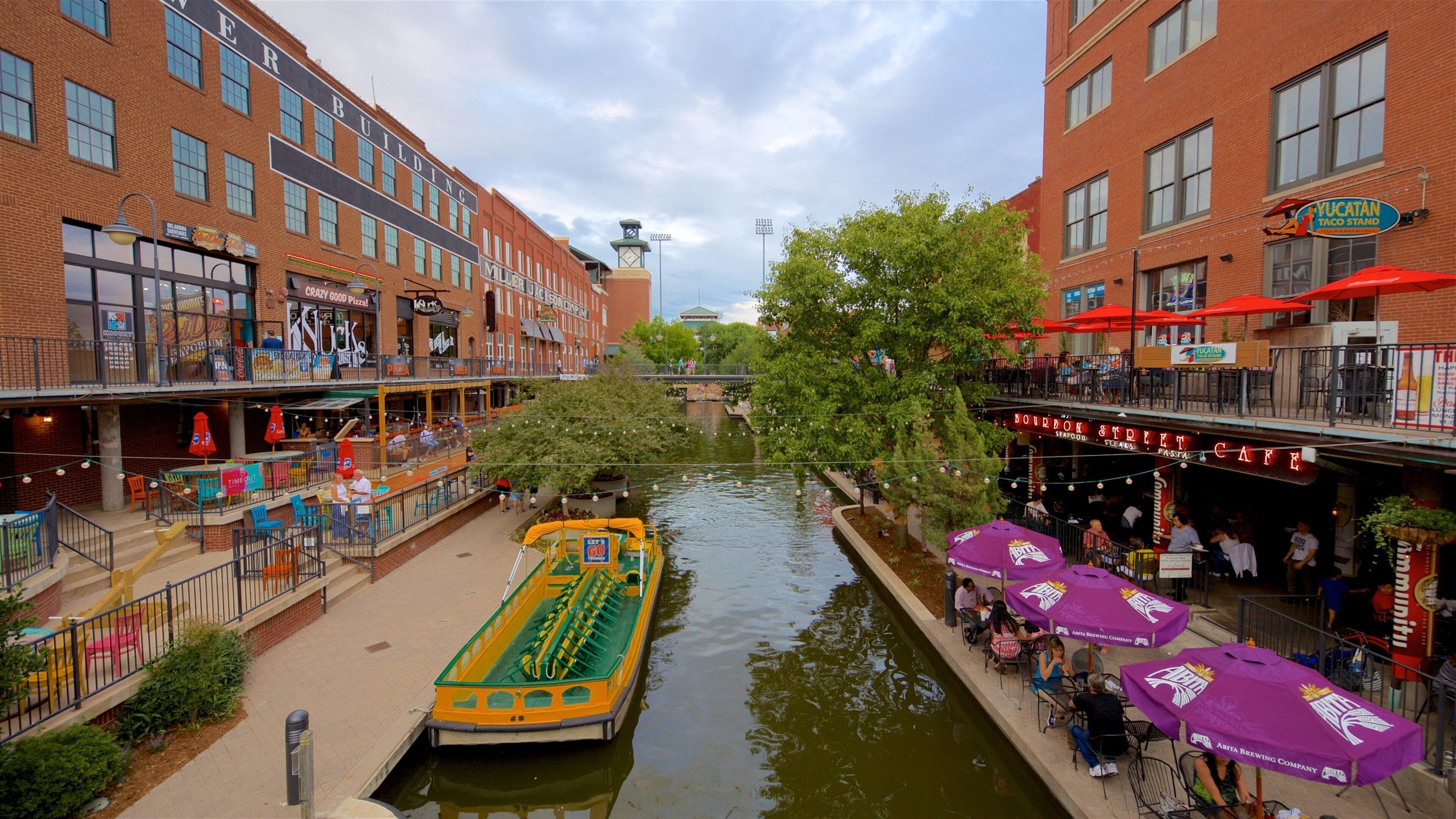 Bricktown showing a river or creek