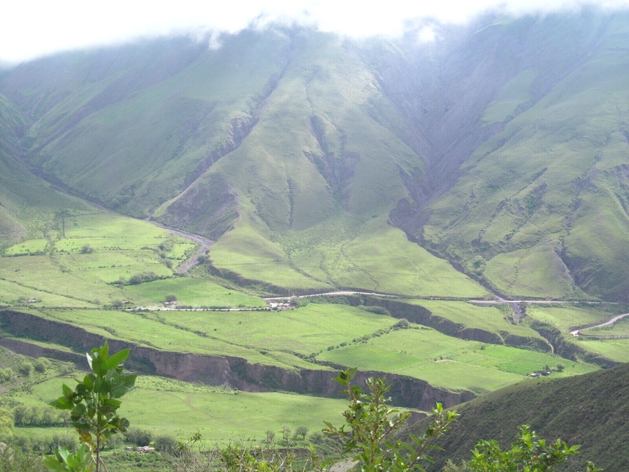 Sinuous road from Cachi to Salta. In some parts of the road, there is place for one car, quite exciting!