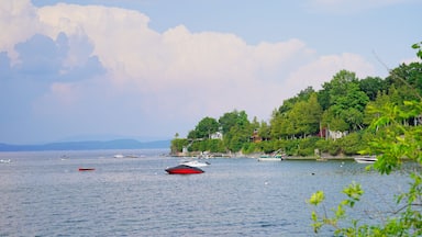 Landscape of Lake Champlain and island at Vermont, USA