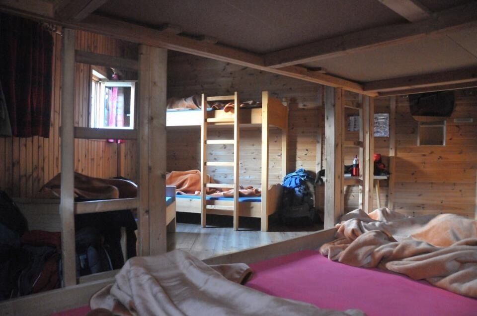 Sleeping arrangements in an Alps hut