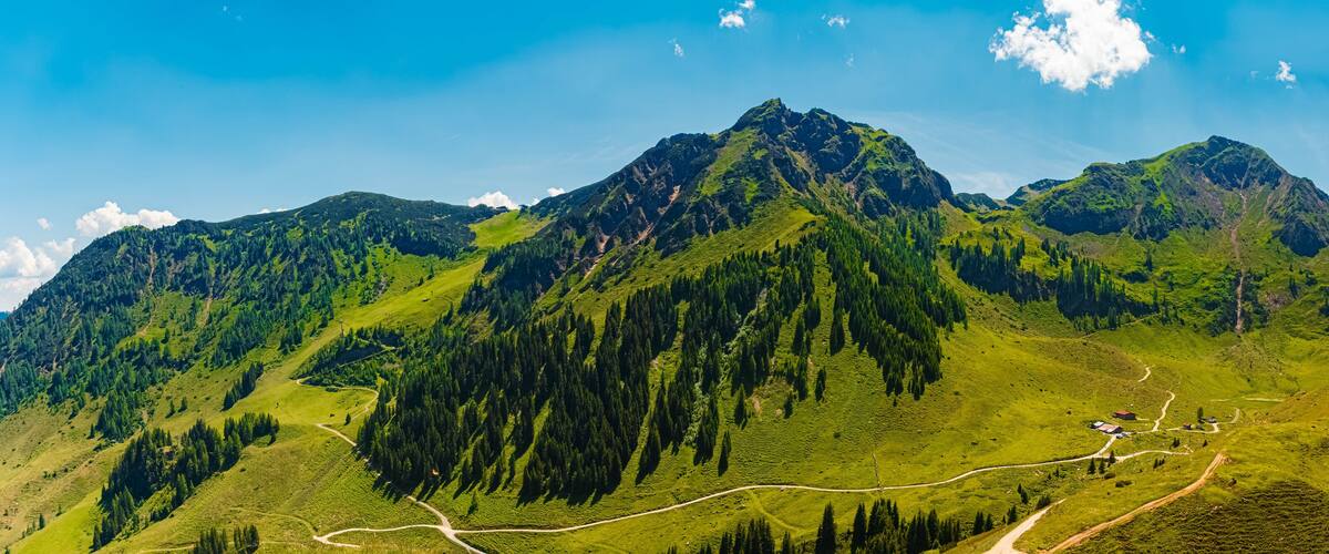 A mountain range with a clear sky.