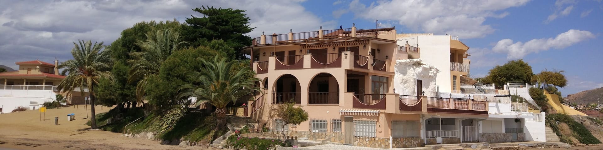 Pitchirichi rock on Terreros beach on a very windy day