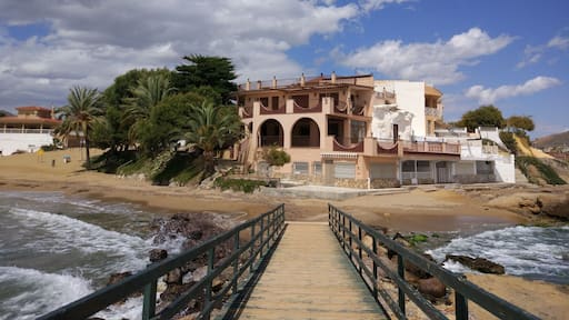 Pitchirichi rock on Terreros beach on a very windy day