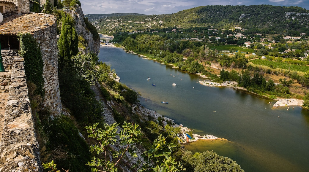 Aiguèze Alongside canyon of Ardeche river in France.
