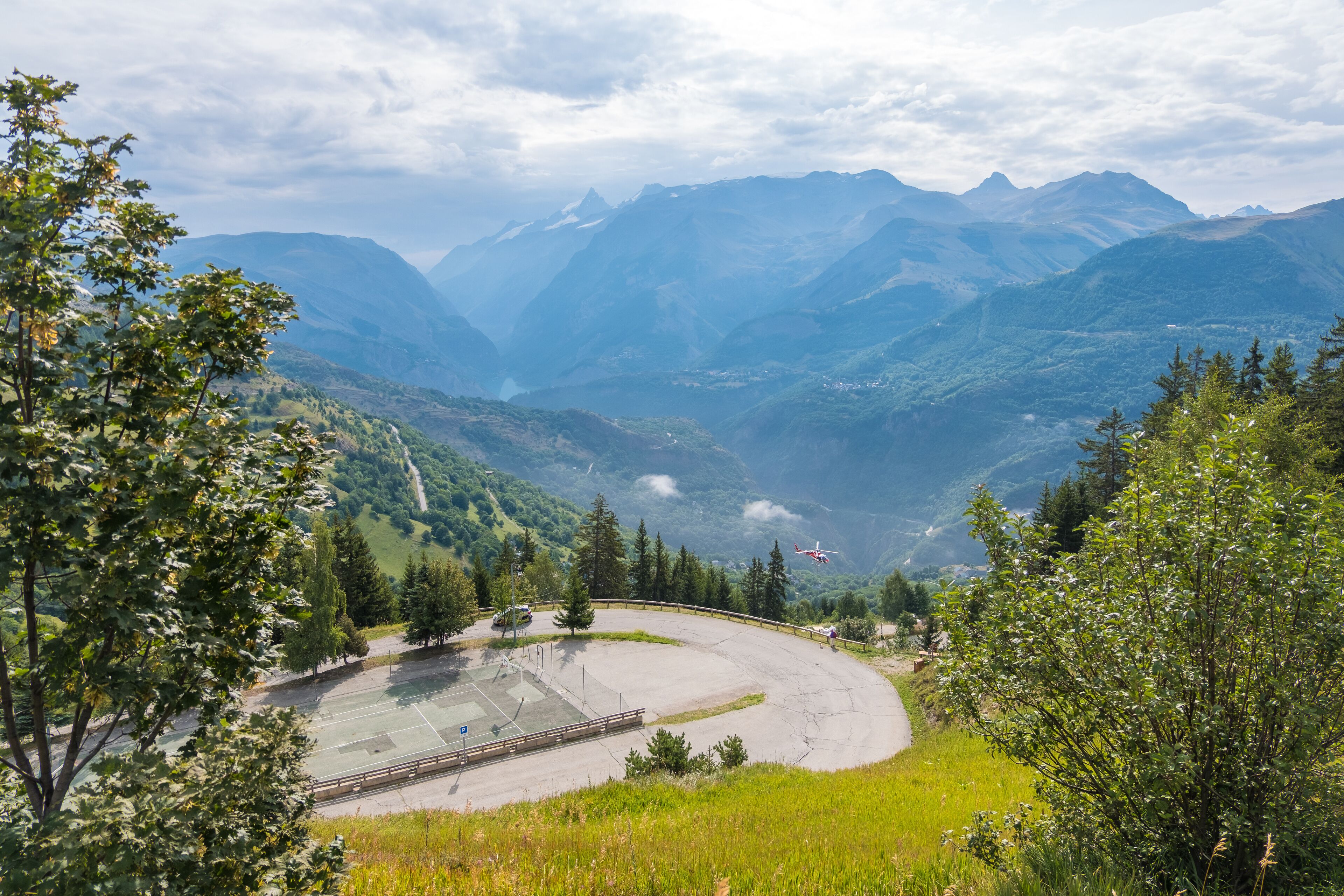 Auris en Oisans resort in Northern Alps in summer. Isere, France