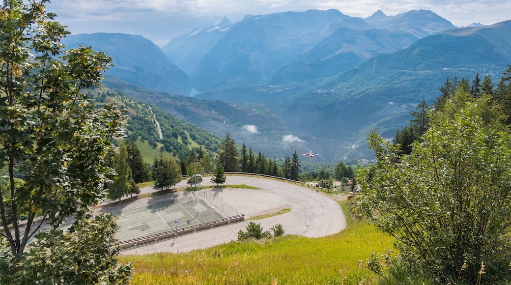 Auris en Oisans resort in Northern Alps in summer. Isere, France