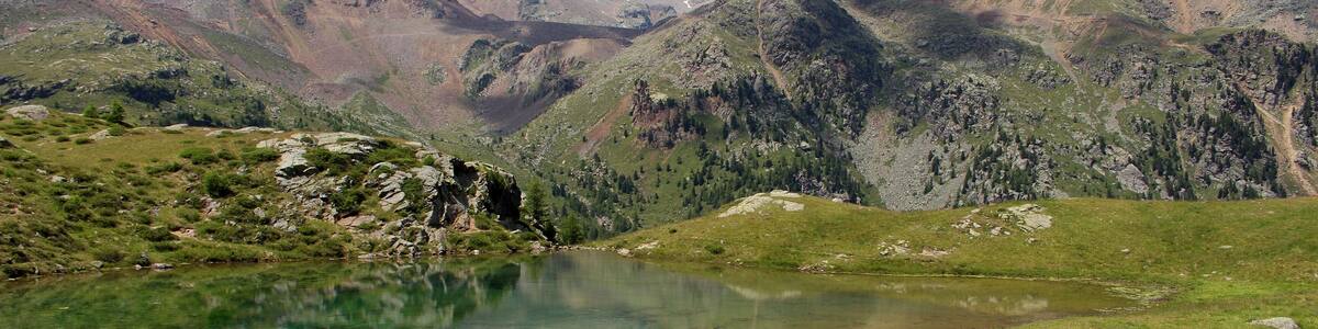 Auf der Oberweißbrunnalm (2220 m.ü.M.) im Südtiroler Ultental oberhalb von St. Gertraud.