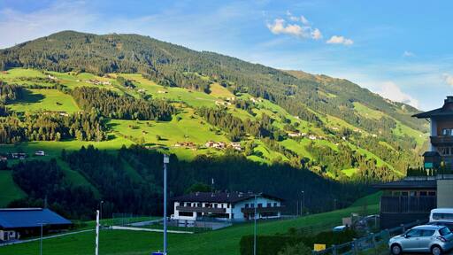 Austrian Alps - panoramic view of the village of Hainzenberg and its surroundings