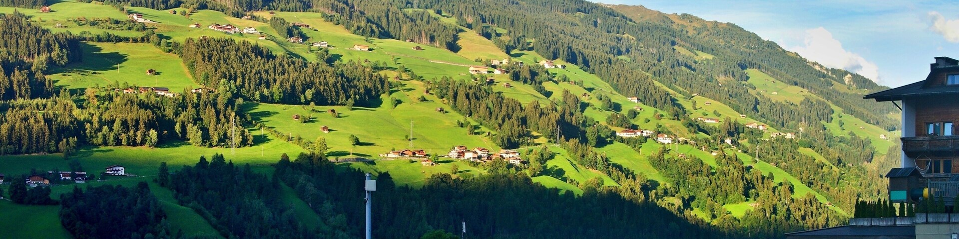 Austrian Alps - panoramic view of the village of Hainzenberg and its surroundings