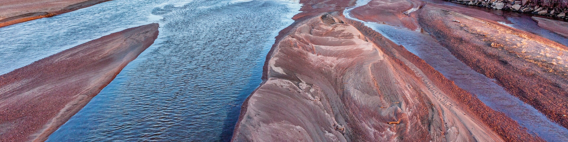 winter sunset over river