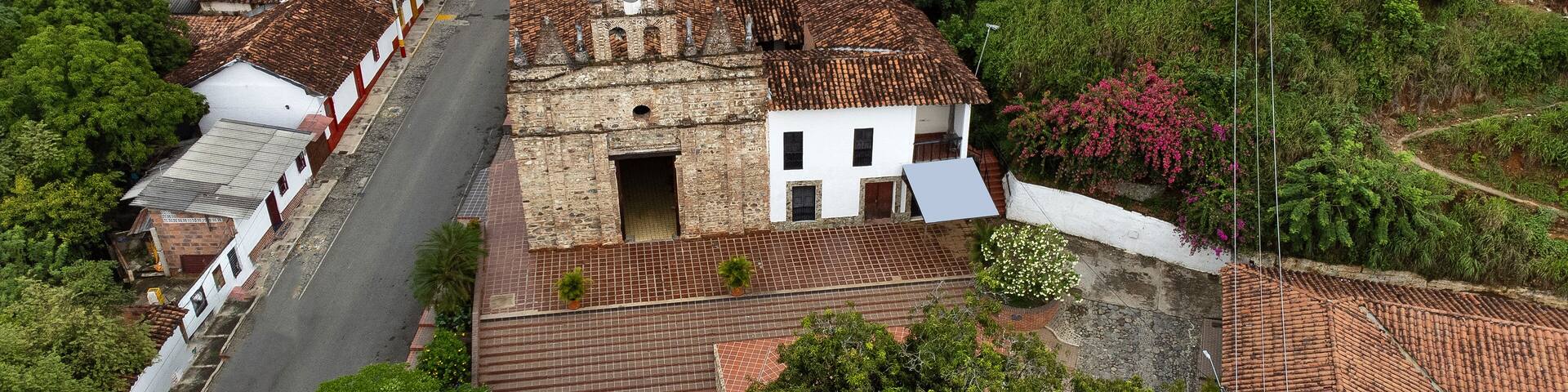 Olaya, Antioquia - Colombia. November 15, 2023. Aerial view with drone of the municipality located in the western region of the department