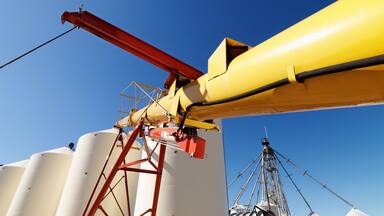 Grain silo storage.