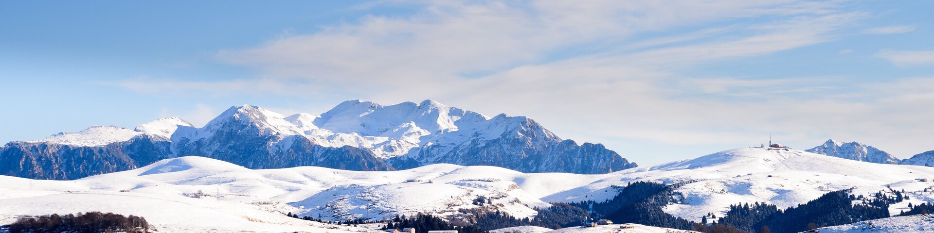 landscape in the natural park of Lessinia, on the hills near Verona, italy