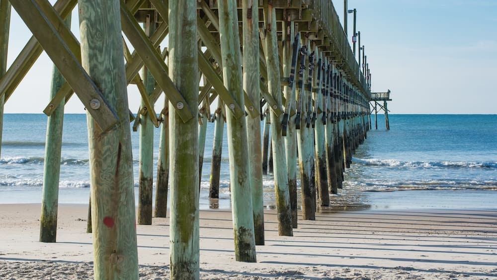 Ocean pier in Surf City, North Carolina; Shutterstock ID 433275949