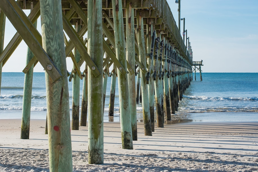 Ocean pier in Surf City, North Carolina; Shutterstock ID 433275949