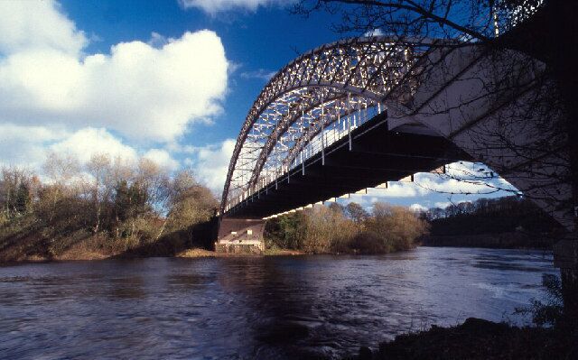 Hagg Bank Bridge. An early (1876) arch suspension bridge built for rail traffic. Now a cycle/foot path: http://www.cycle-routes.org/hadrianscycleway/crossings/hagg_bank.html