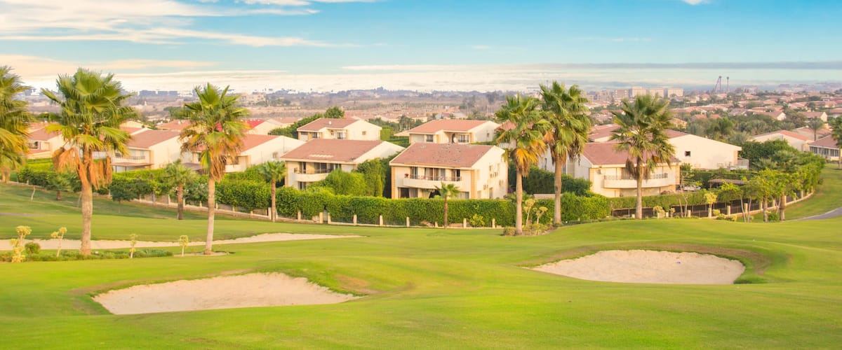 Beautiful view of the green lawn in Sheikh Zayed, Egypt