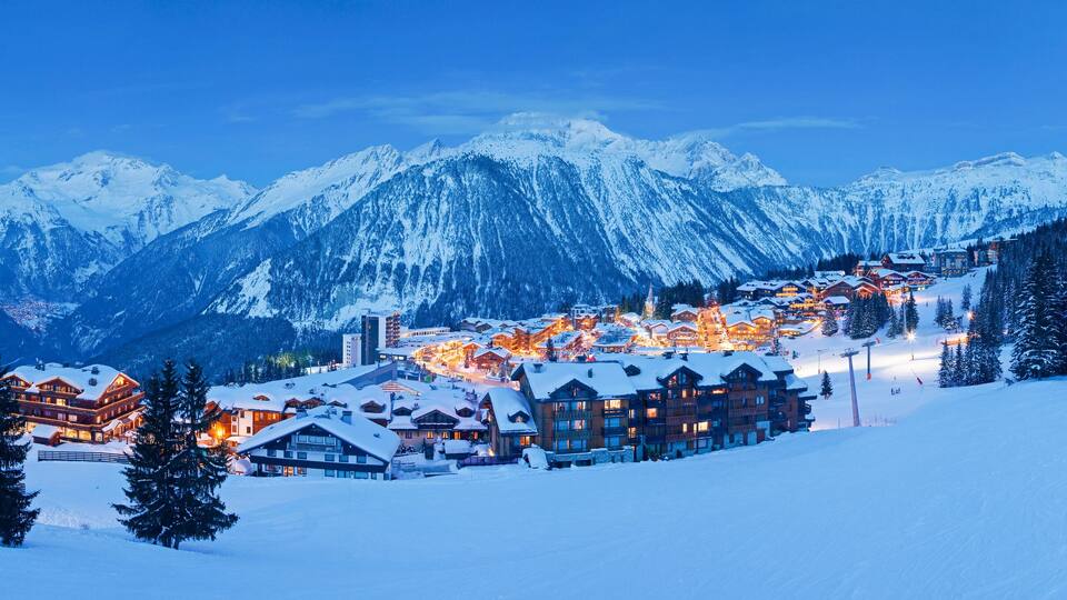 Courchevel 1850 ski resort in the Three Valleys (Les Trois Vallees), Savoie, French Alps, France, Europe