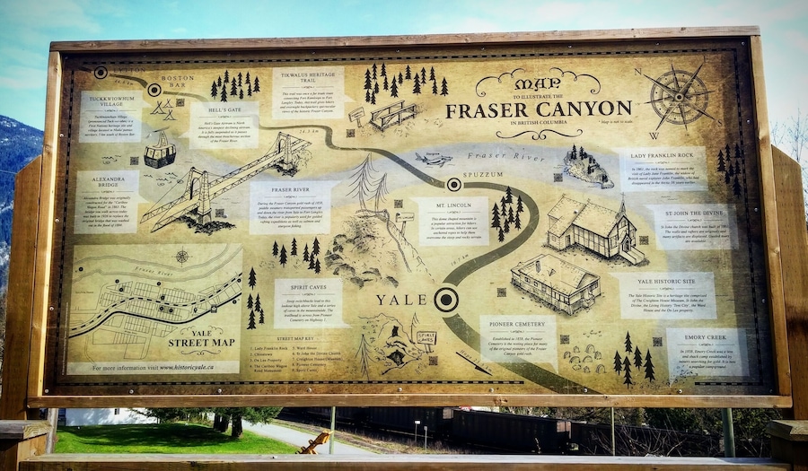 The small township of Yale marks the beginning of the Gold Rush Trail and Fraser Canyon Scenic Drive. The drive is so worth it!