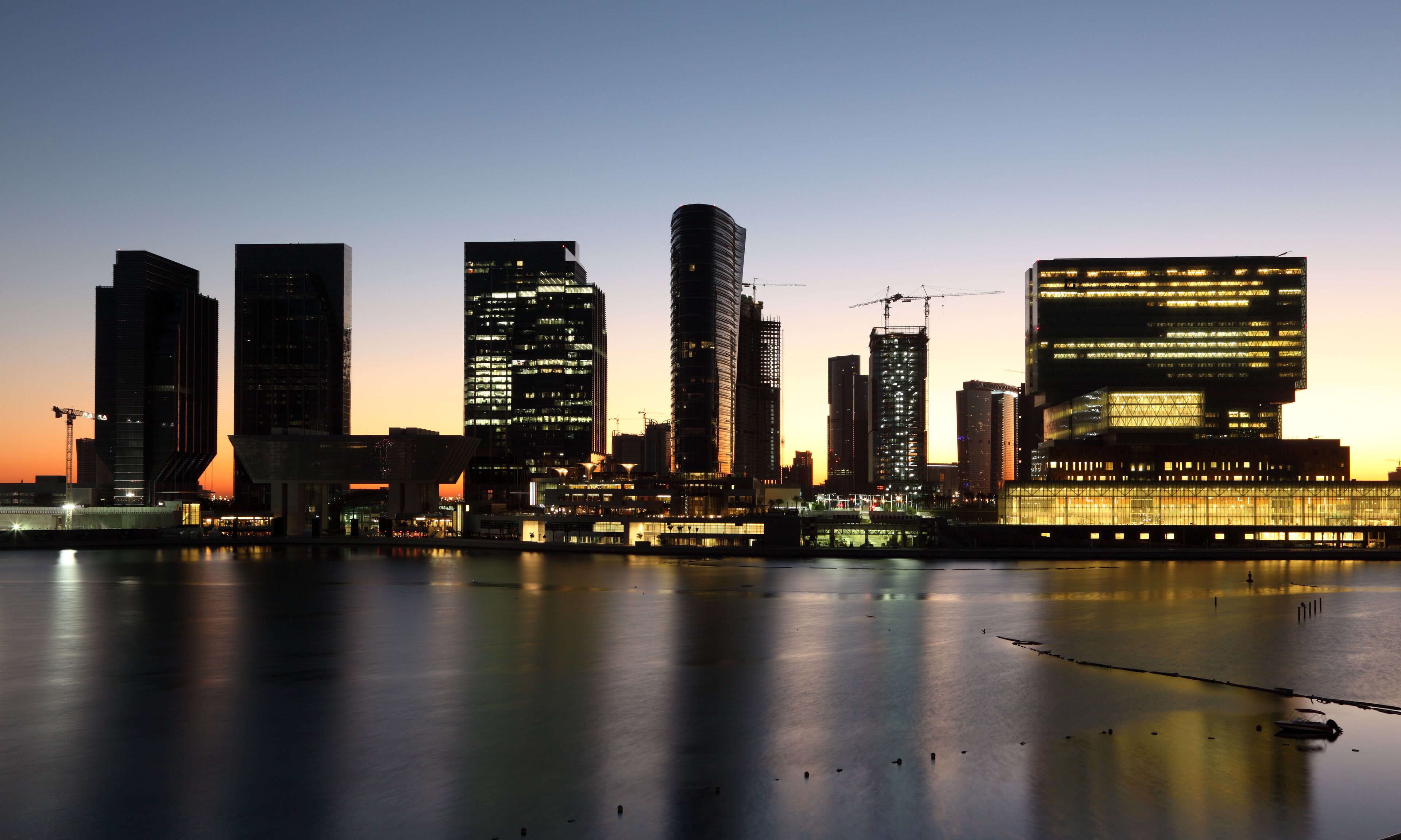 Al Maryah Island skyline. Abu Dhabi, United Arab Emirates