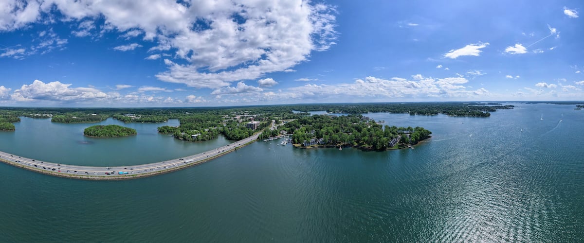 Interstate 77 crosses Lake Norman near Davidon, North Carolina