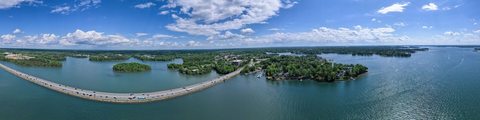 Interstate 77 crosses Lake Norman near Davidon, North Carolina