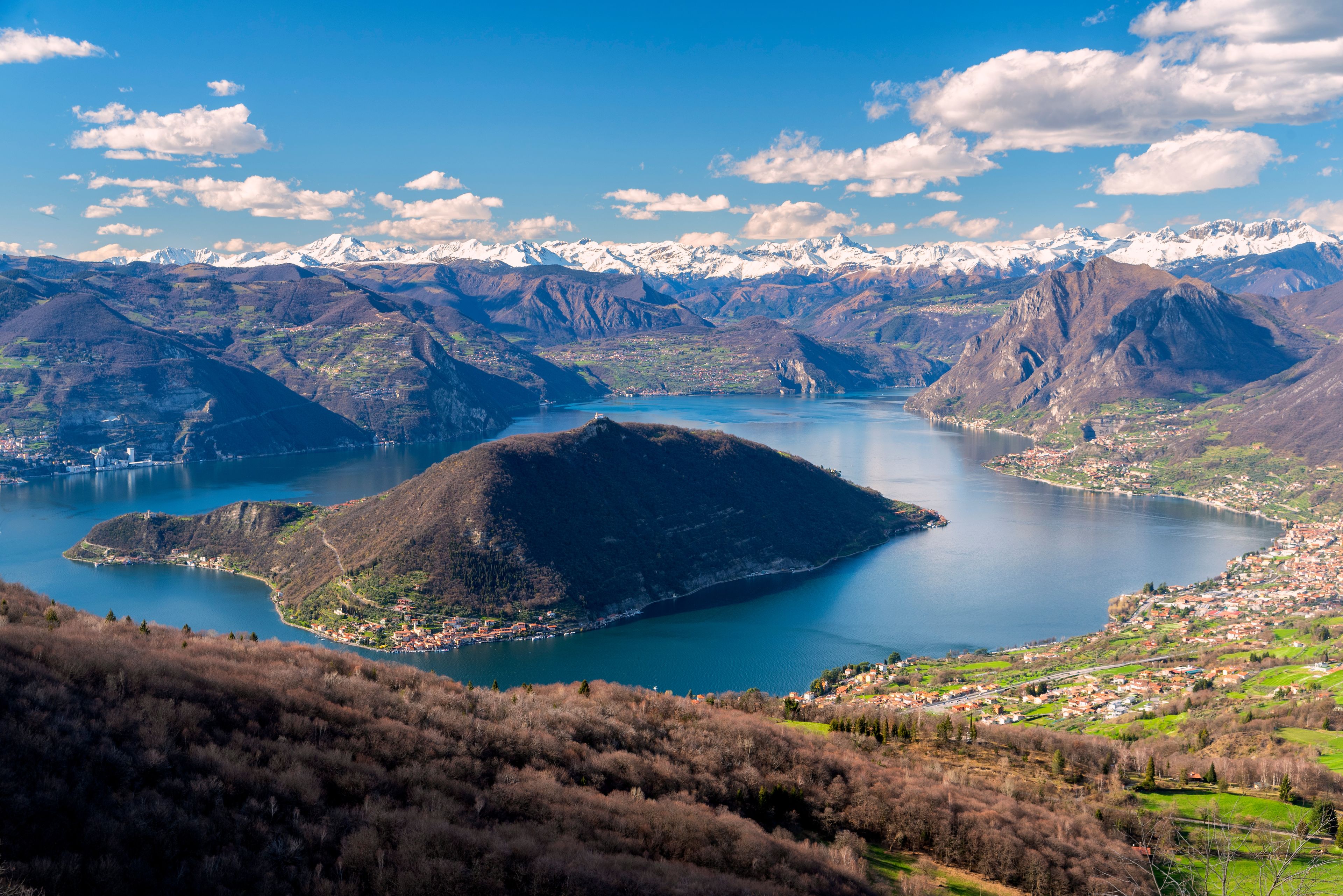 Montisola, Iseo lake view from Colmi of Sulzano, Brescia province