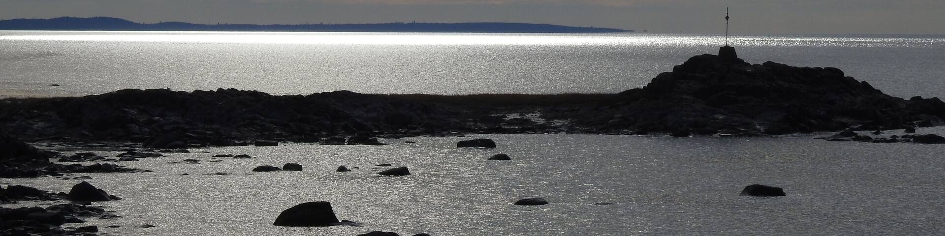 Panet Rock located in the Saint Lawrence River in front of L'Islet, Quebec