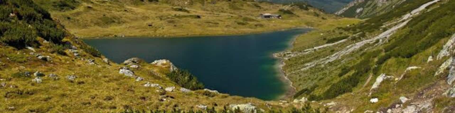 August 2011
Schladminger Tauern
Mountain lake Oberhuettensee (alt. 1.862 m) in half of the route from Obertauern to Ignaz-Mattis-huette