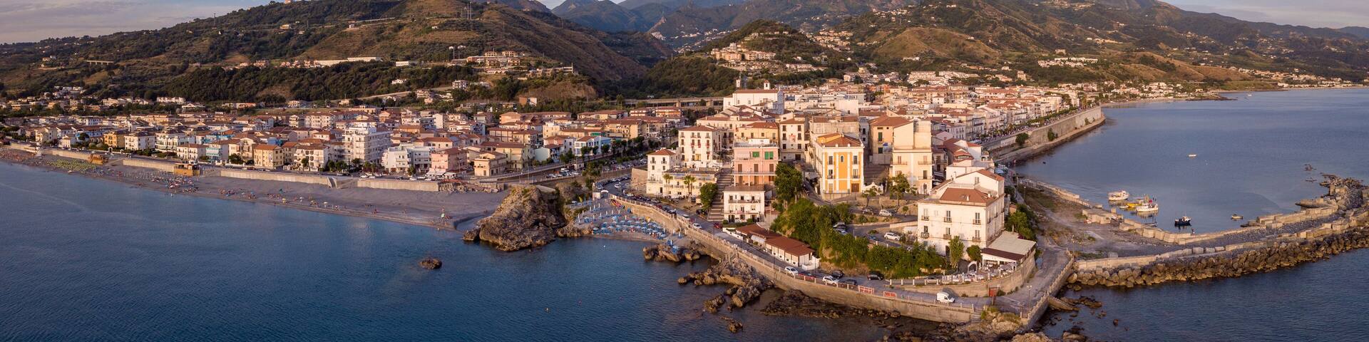 Aerial view of the town of Diamante, Cosenza, Calabria, Italy