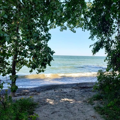 Walking up to the beach after a long hike is the best feeling, especially when you find out it is lake Erie! What a refreshing and exhilarating end to a hike. 
#adventure