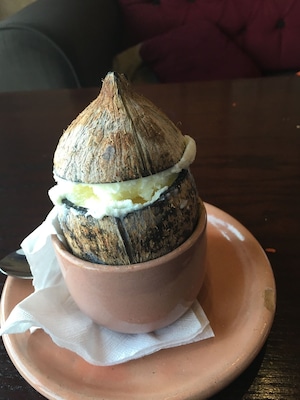 This our gift after wonderful lunch i have ever tried. Its indian food this place decorated perfectly and the people there are kind. I strongly recommend this place for you guys and i wish you nice lunch.
#Ice-cream #Coconut