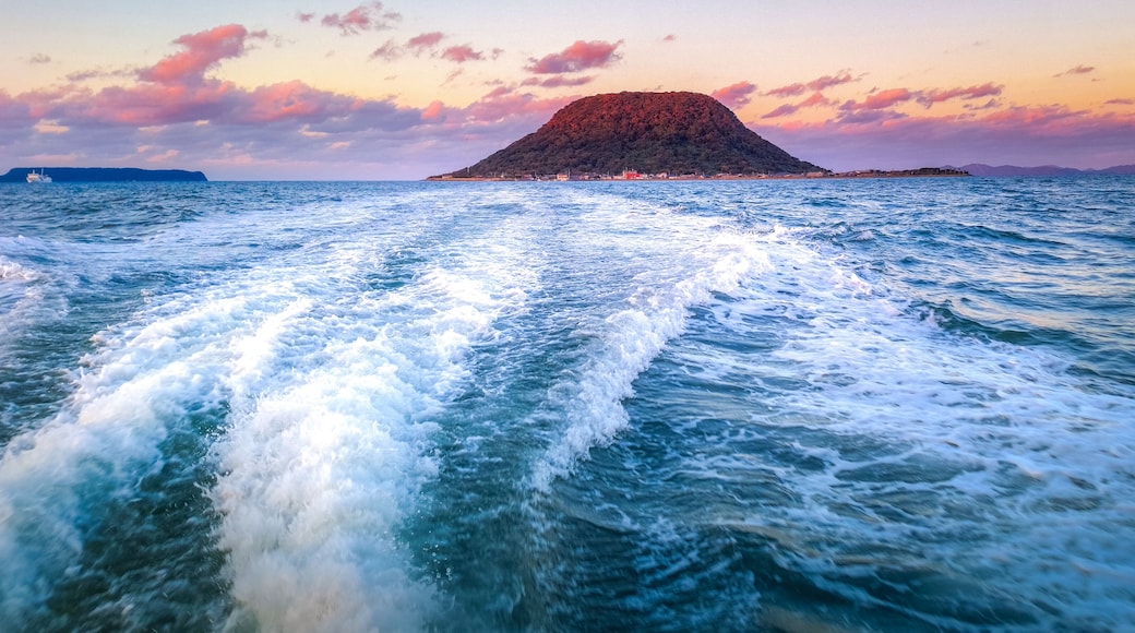 Takashima Island, an island in Karatsu bay, known to be a lucky spot for winning the lottery by visit and pray to the Hoto Jinja Shrine on the island, Karatsu, Saga, Kyushu, Japan
