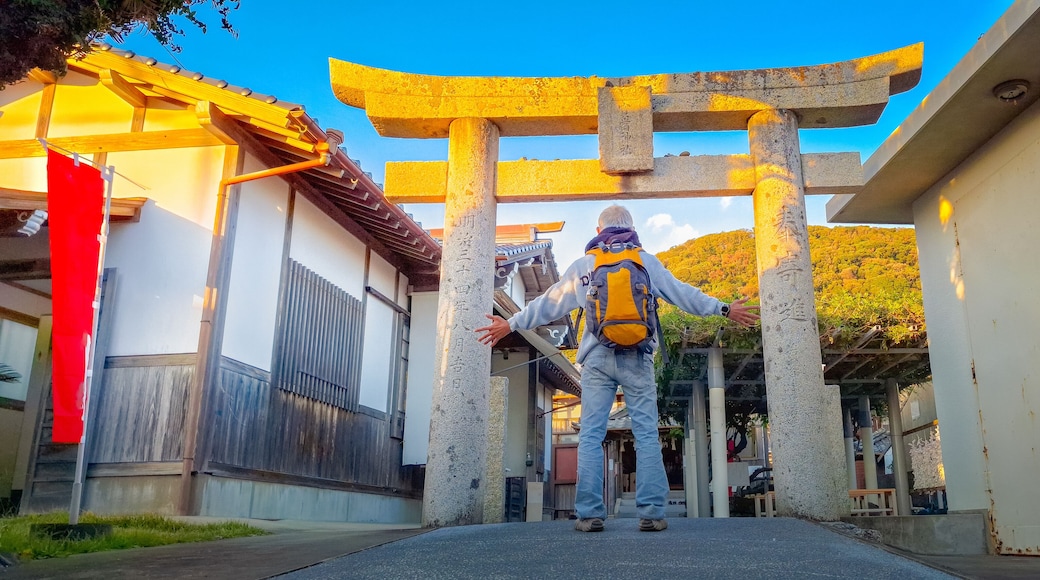 Hoto Jinja Shrine, dedicated to Tsunayoshi Nozaki, a hero who defended the island against pirates, now famous as a lottery winning shrine, Karatsu, Saga, Kyushu, Japan