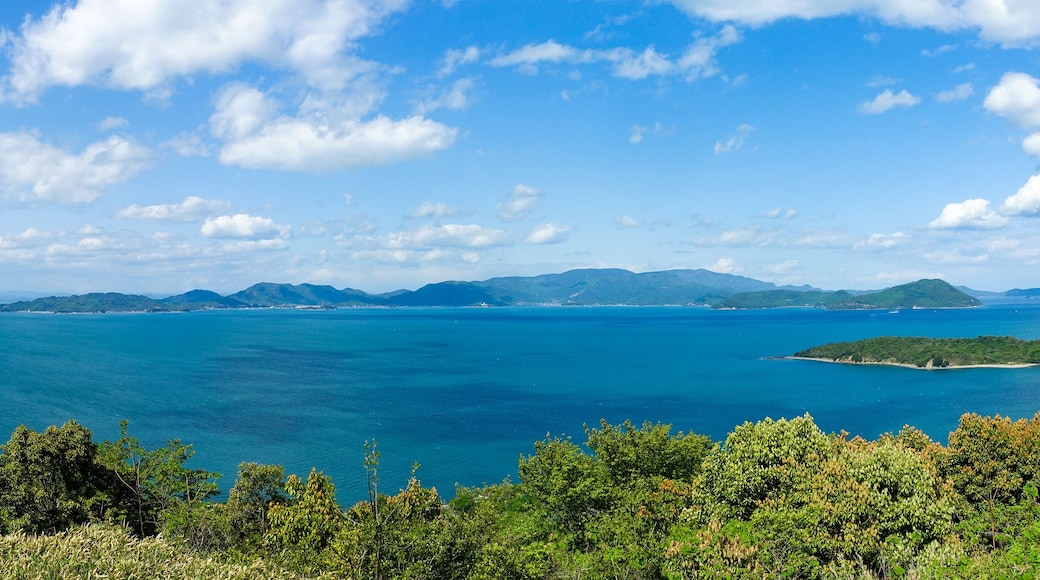 瀬戸内海を見晴らす あじ竜王山公園から源平合戦由来の稲毛島、兜島、豊島ほか(香川県高松市庵治町 )