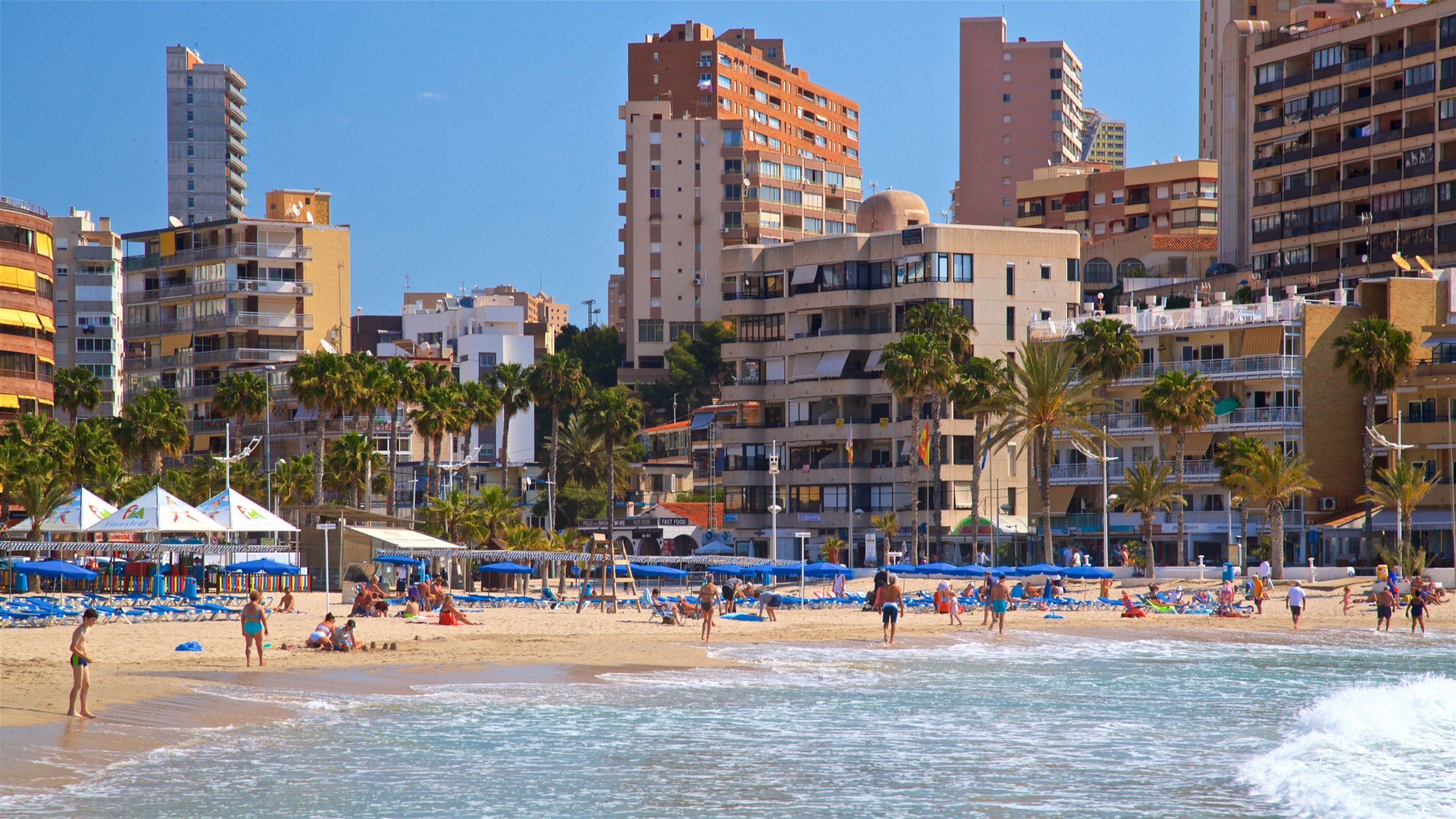 La Cala Beach featuring general coastal views, a coastal town and a sandy beach